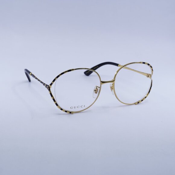 🕶️ New Gucci GG0596OA 001 Eyeglasses - Gold/Black Frame 58mm - Picture 1 of 11